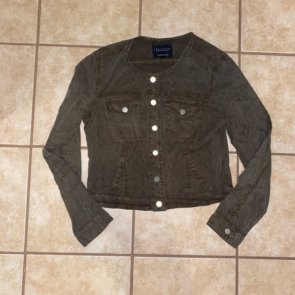 Anthropologie sanctuary lightweight olive jacket